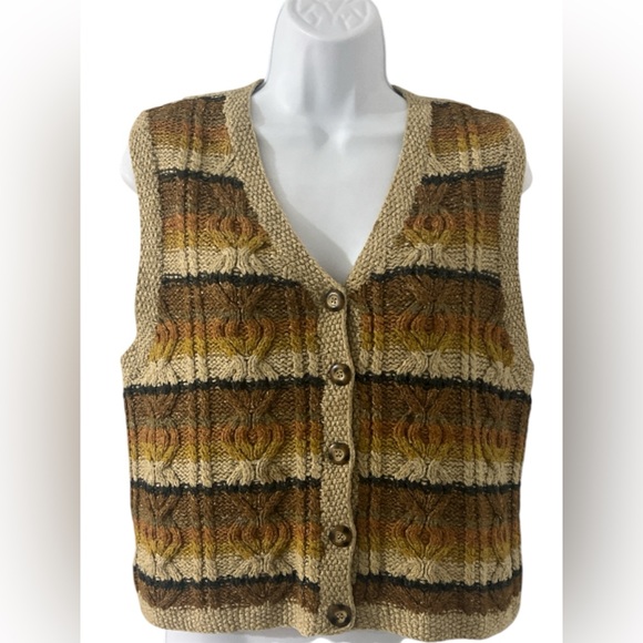 Liz Claiborne Woman’s Brown and Tan Sweater Vest. Sz/SP - Picture 1 of 9